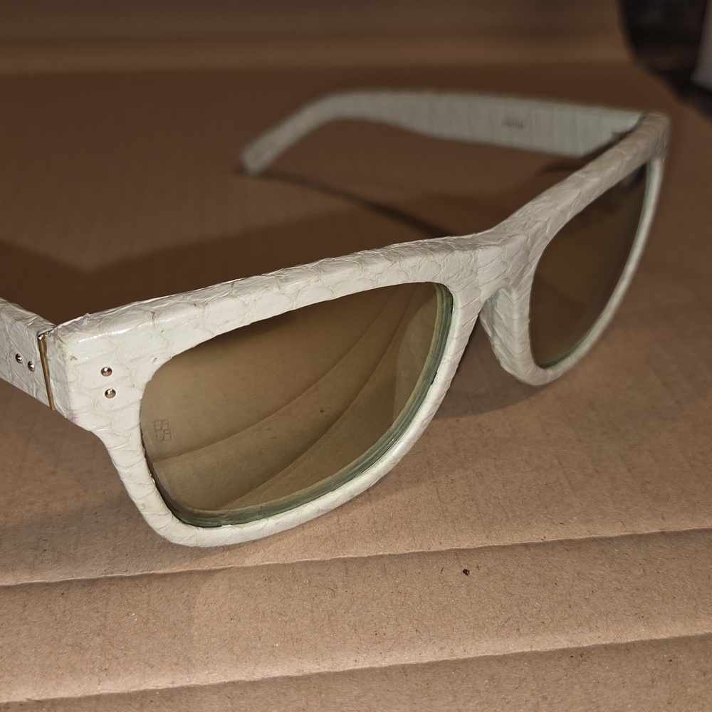Linda Farrow Python Sunglasses Women's Light Greenish Frame Authentic Designer - Picture 2 of 16